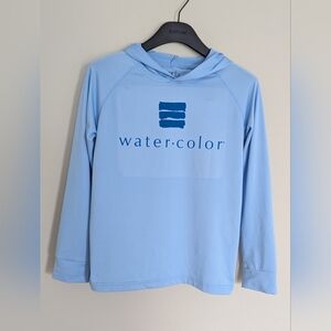 Boys Watercolor FL 30A Blue Hooded Rashguard  Small Ages 5-6